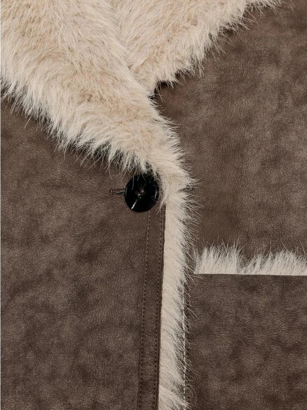 ZARA ~ Reversible Double Faced Faux Fur Coat - Picture 5 of 15